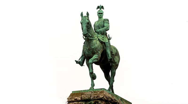 Kaiser Wilhelm II. Denkmal in Köln an der Hohenzollernbrücke in Köln. Foto: Udo Weier.